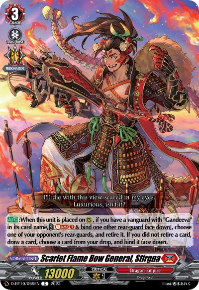 Image of Scarlet Flame Bow General, Stirgna (D-BT10/059EN) [Dragon Masquerade]