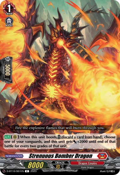 Image of Strenuous Bomber Dragon (D-BT10/061EN) [Dragon Masquerade]
