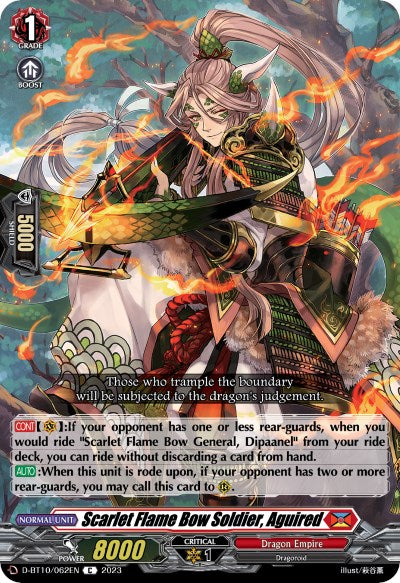 Image of Scarlet Flame Bow Soldier, Aguired (D-BT10/062EN) [Dragon Masquerade]