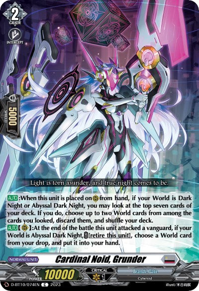 Image of Cardinal Noid, Grunder (D-BT10/074EN) [Dragon Masquerade]