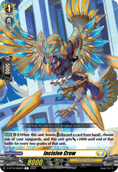 Image of Incisive Crow (D-BT10/083EN) [Dragon Masquerade]