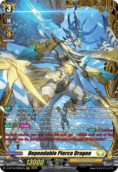 Image of Dependable Pierce Dragon (D-BT10/FR25EN) [Dragon Masquerade]