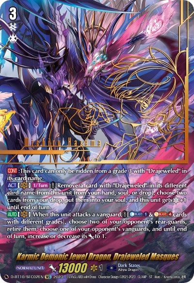 Image of Karmic Demonic Jewel Dragon, Drajeweled Masques (D-BT10/SEC02EN) [Dragon Masquerade]