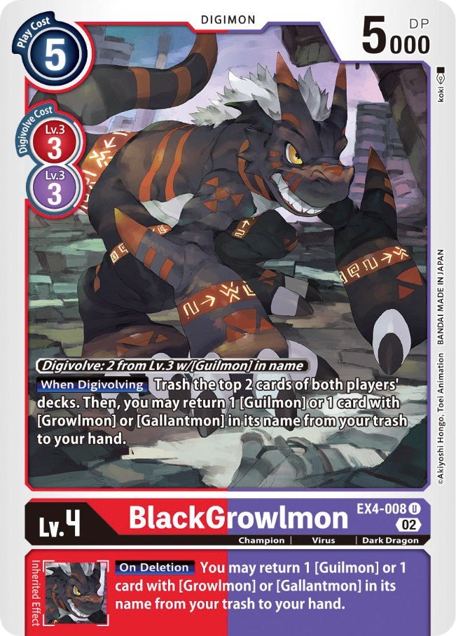 Image of BlackGrowlmon [EX4-008] [Alternative Being Booster]