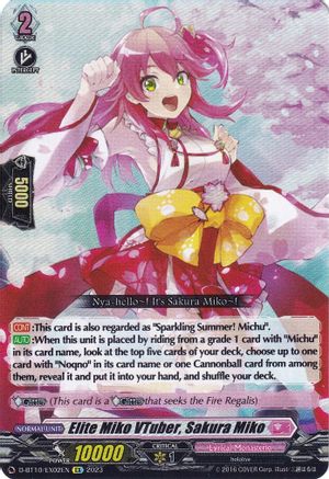 Image of Elite Miko VTuber, Sakura Miko (D-BT10/EX02EN) [Dragon Masquerade]