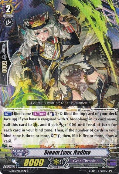 Image of Steam Lynx, Nadine (G-BT12/089EN) [Dragon King's Awakening]