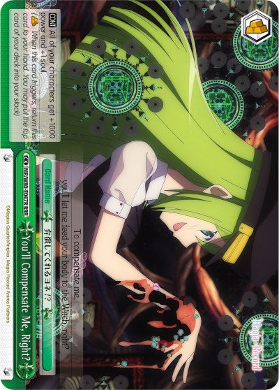 Image of You'll Compensate Me, Right? (MR/W80-E047R RRR) [Magia Record: Puella Magi Madoka Magica [Side Story] (Anime)]