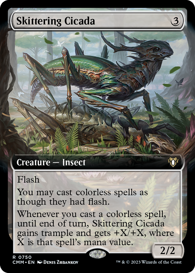 Image of Skittering Cicada (Extended Art) [Commander Masters]