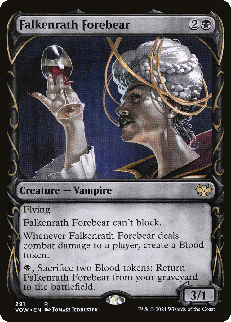 Image of Falkenrath Forebear (Showcase Fang Frame) [Innistrad: Crimson Vow]