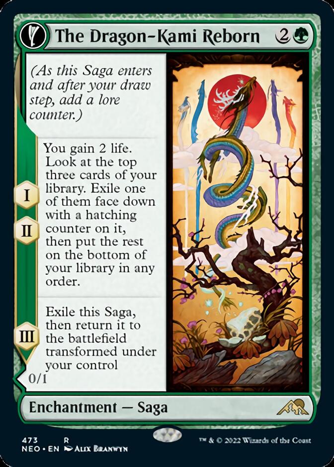 Image of The Dragon-Kami Reborn // Dragon-Kami's Egg (Extended Art) [Kamigawa: Neon Dynasty]