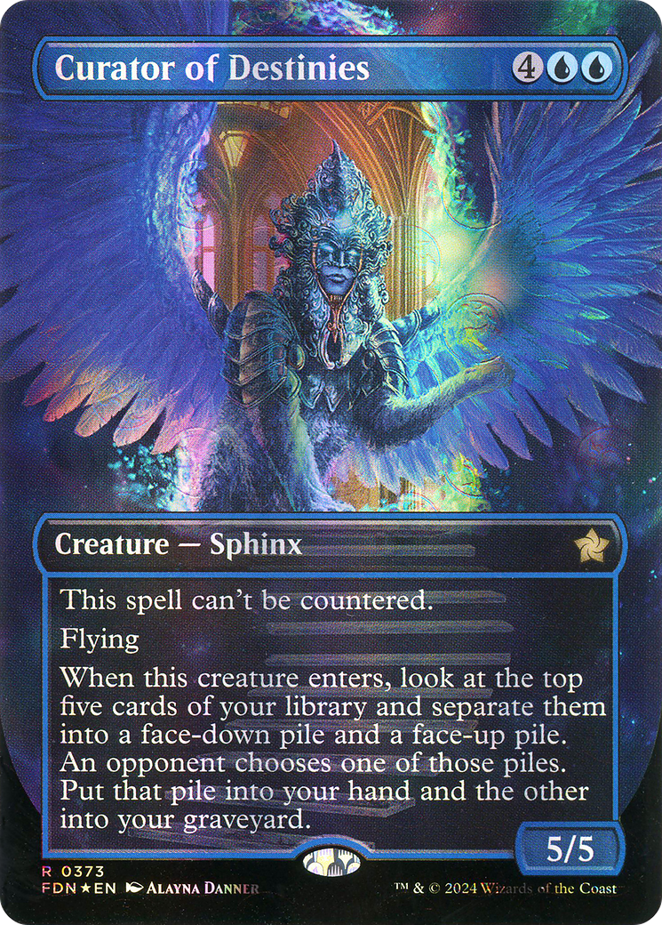 Image of Curator of Destinies (Borderless) (Mana Foil) [Foundations]
