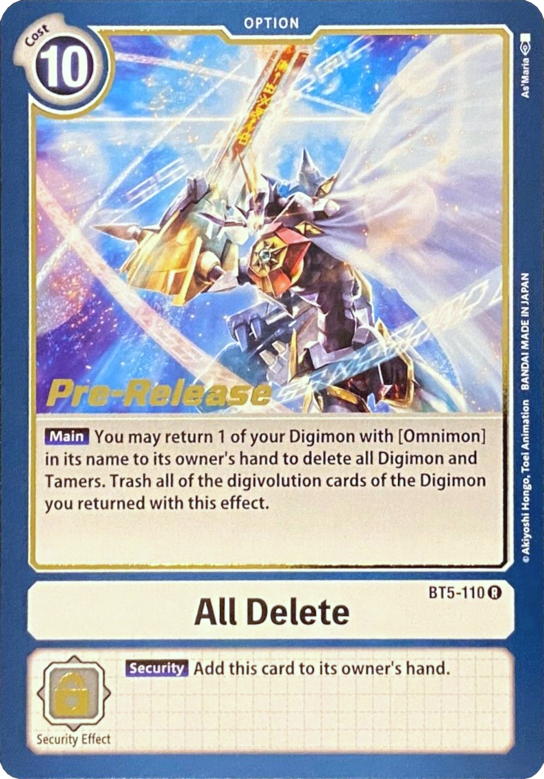 Image of All Delete [BT5-110] [Battle of Omni Pre-Release Promos]