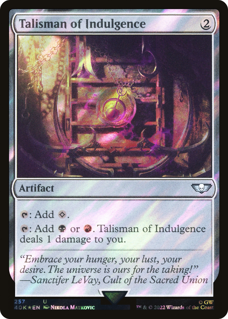 Image of Talisman of Indulgence (Surge Foil) [Warhammer 40,000]