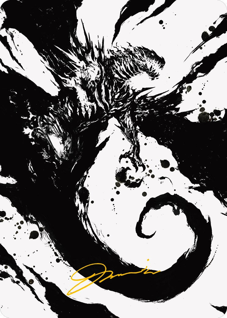 Image of Capricious Hellraiser Art Card (Gold-Stamped Signature) [Phyrexia: All Will Be One Art Series]