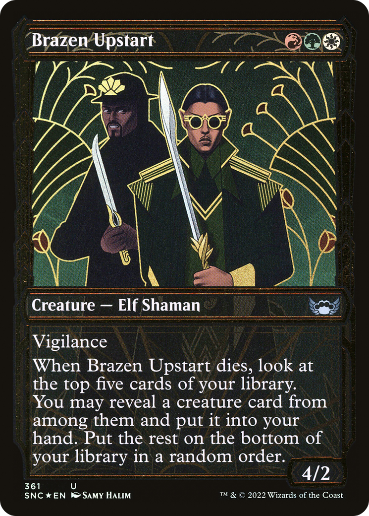 Image of Brazen Upstart (Showcase Golden Age Gilded Foil) [Streets of New Capenna]