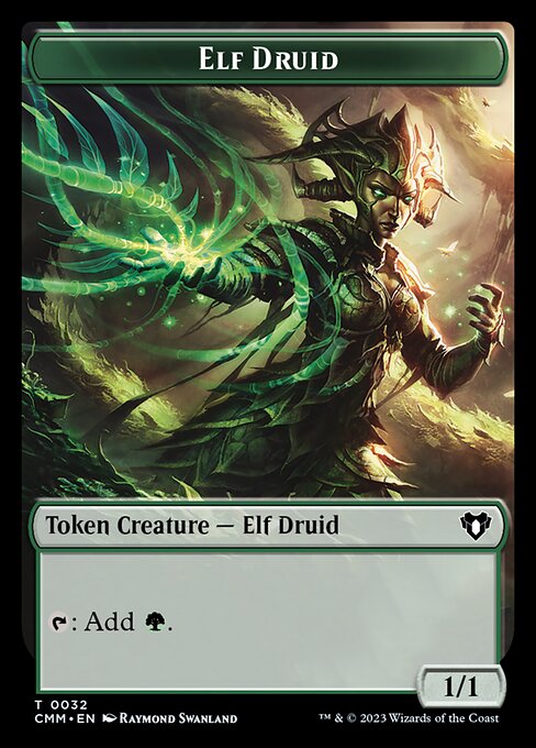 Image of Saproling // Elf Druid Double-Sided Token [Commander Masters Tokens]