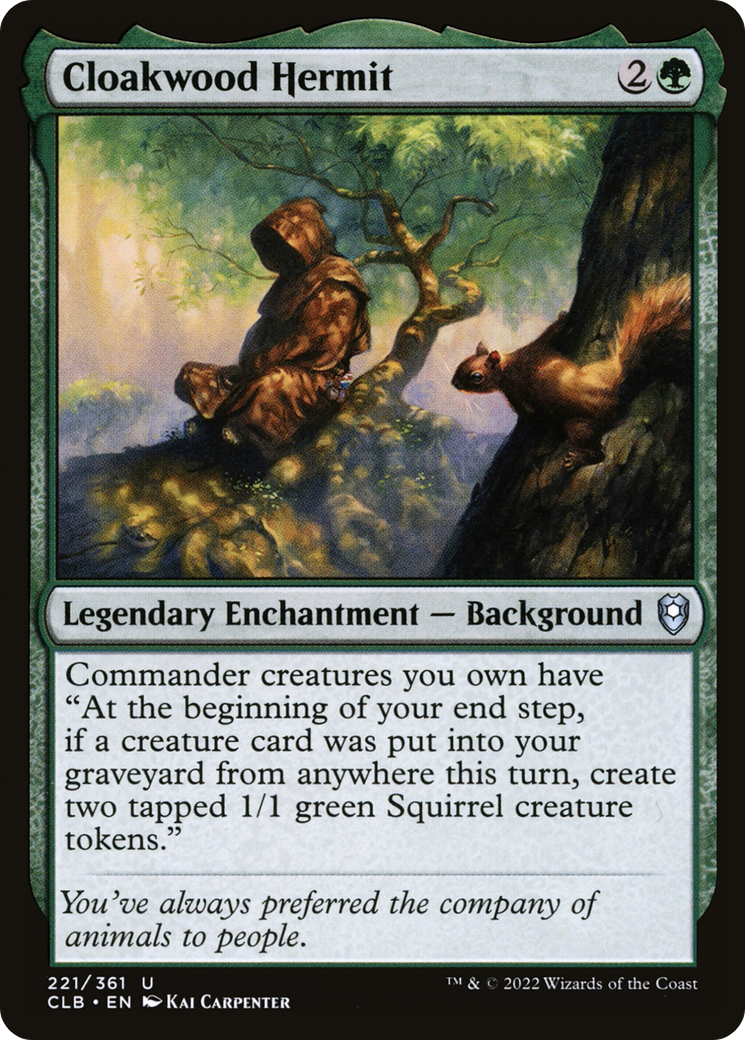 Image of Cloakwood Hermit (CLB-221) - Commander Legends: Battle for Baldur's Gate Foil