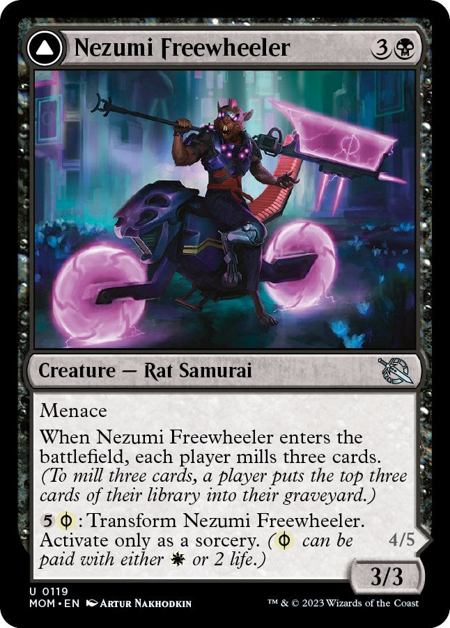Image of Nezumi Freewheeler // Hideous Fleshwheeler [March of the Machine]