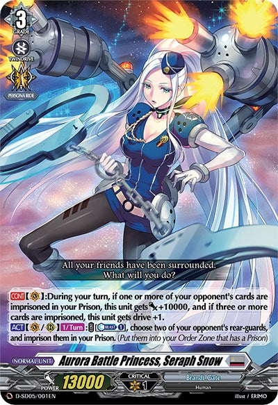 Image of Aurora Battle Princess, Seraph Snow (D-SD05/001EN) [Tomari Seto: Aurora Valkyrie]
