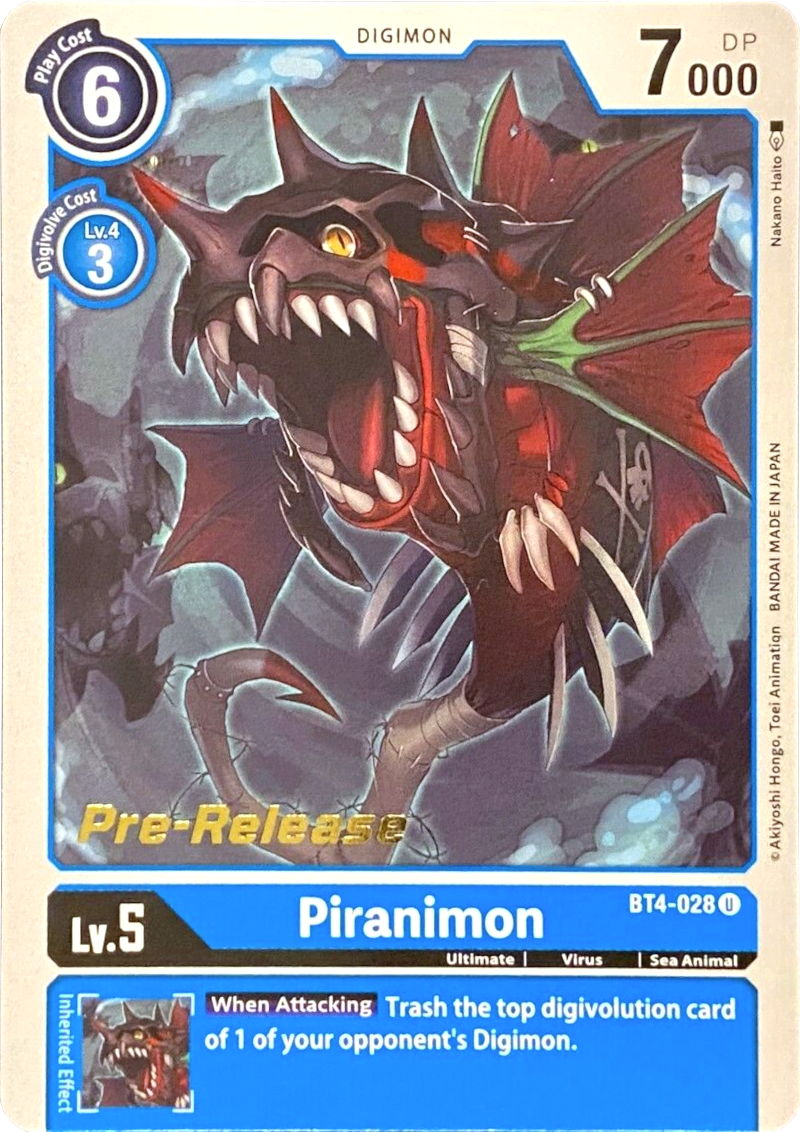 Image of Piranimon [BT4-028] [Great Legend Pre-Release Promos]