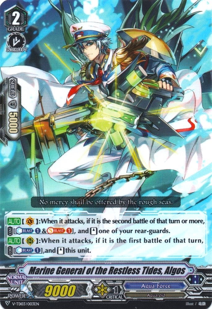 Image of Marine General of the Restless Tides, Algos (V-TD03/003EN) [Leon Soryu]
