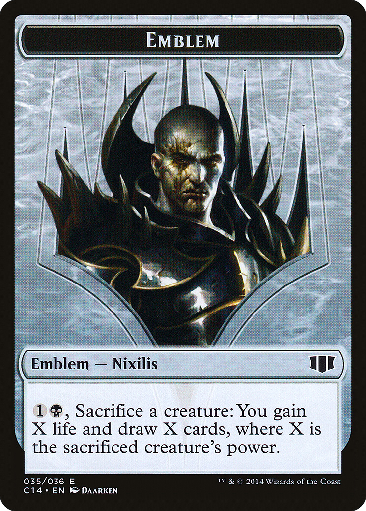 Image of Ob Nixilis of the Black Oath Emblem // Zombie (016/036) Double-Sided Token [Commander 2014 Tokens]