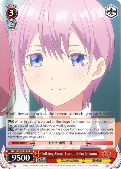 Image of Talking About Love, Ichika Nakano (5HY/W83-TE17 TD) [The Quintessential Quintuplets]