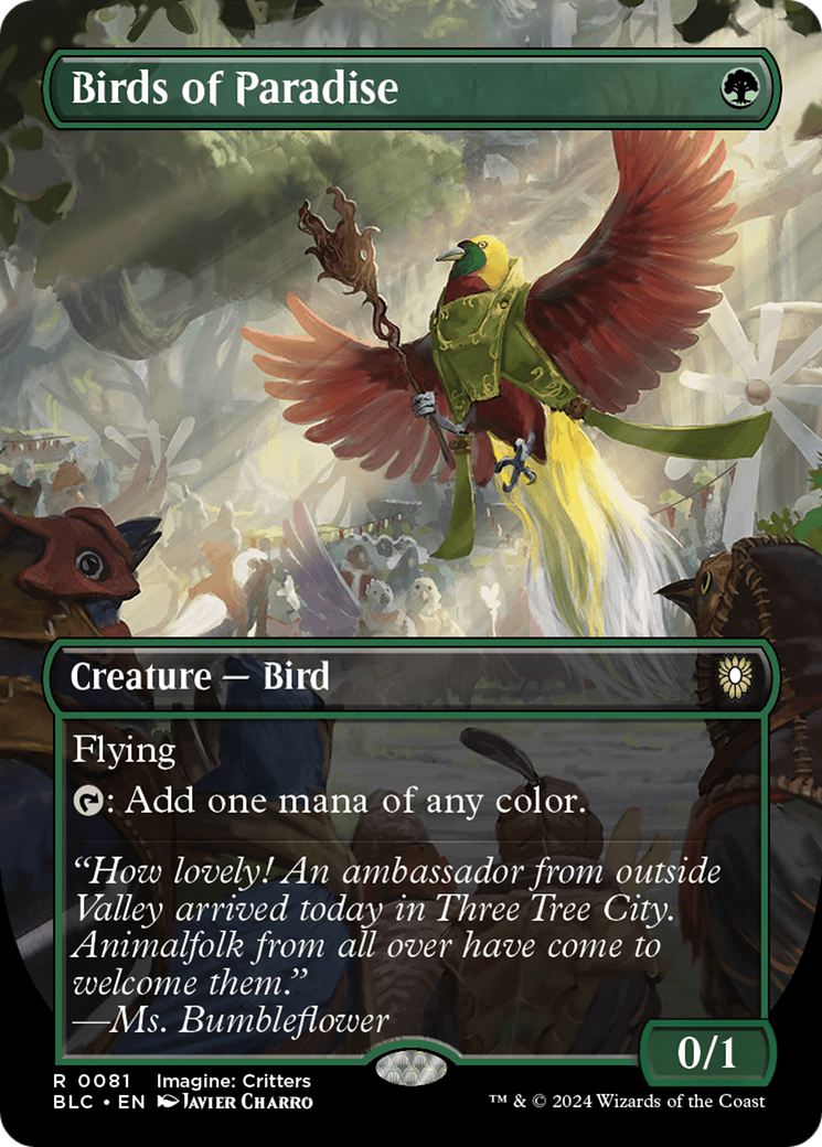 Image of Birds of Paradise (Borderless) [Bloomburrow Commander]