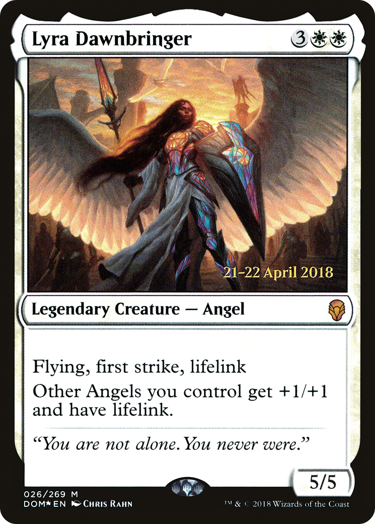 Image of Lyra Dawnbringer [Dominaria Prerelease Promos]