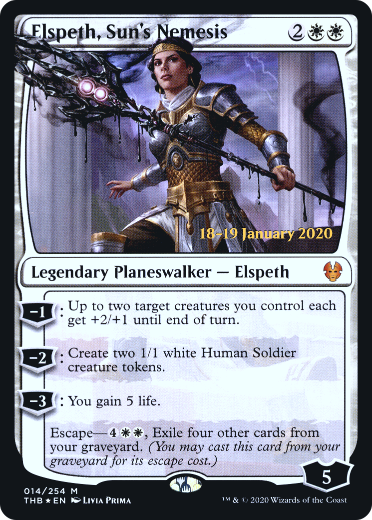 Image of Elspeth, Sun's Nemesis [Theros Beyond Death Prerelease Promos]