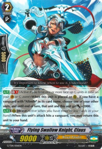 Image of Flying Swallow Knight, Claus (G-TD11/006EN) [Divine Knight of Heavenly Decree]