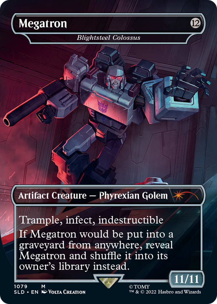 Image of Blightsteel Colossus - Megatron (Borderless) [Secret Lair Drop Series]