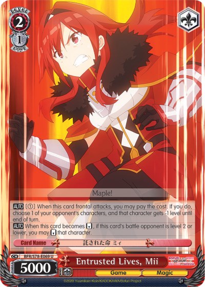 Image of Entrusted Lives, Mii (BFR/S78-E069 U) [BOFURI: I Don't Want to Get Hurt, so I'll Max Out My Defense]