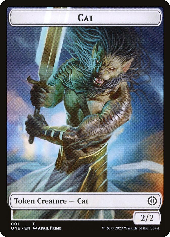 Image of Phyrexian Goblin // Cat Double-Sided Token [Phyrexia: All Will Be One Tokens]
