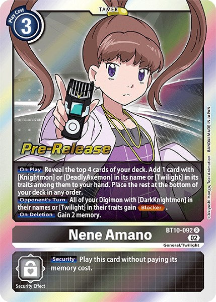 Image of Nene Amano [BT10-092] [Xros Encounter Pre-Release Cards]