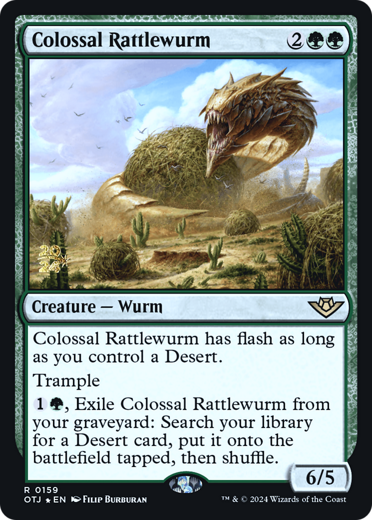 Image of Colossal Rattlewurm [Outlaws of Thunder Junction Prerelease Promos]