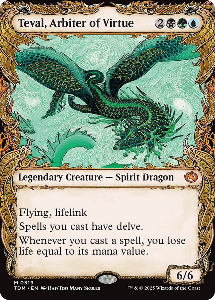 Image of Teval, Arbiter of Virtue (Showcase) [Tarkir: Dragonstorm]