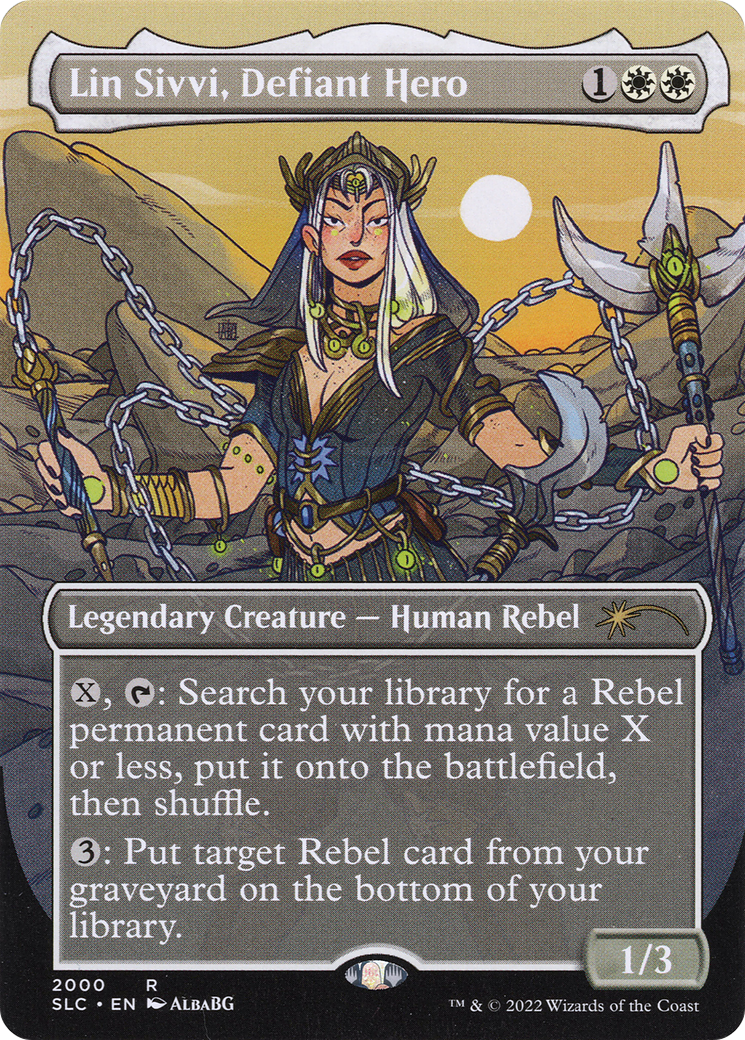 Image of Lin Sivvi, Defiant Hero (Borderless) [Secret Lair Countdown Kit]