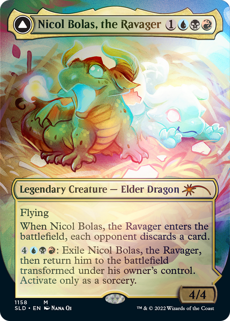 Image of Nicol Bolas, the Ravager // Nicol Bolas, the Arisen (Borderless) [Secret Lair: From Cute to Brute]