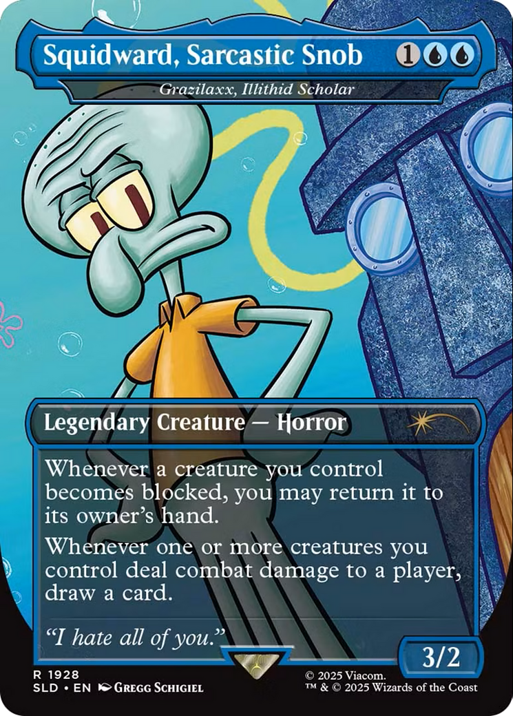 Image of Squidward, Sarcastic Snob - Grazilaxx, Illithid Scholar [Secret Lair Drop Series]