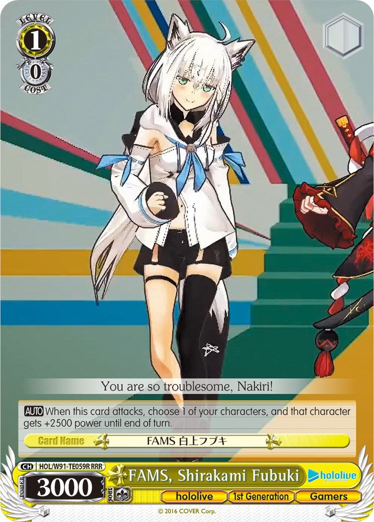 Image of FAMS, Shirakami Fubuki (HOL/W91-TE059R RRR) [hololive production]