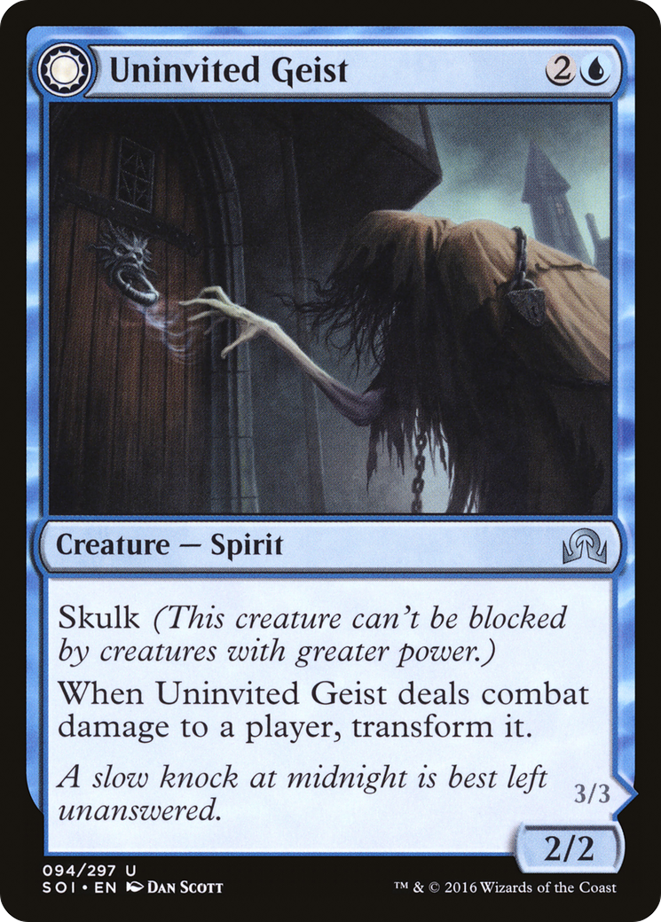 Image of Uninvited Geist // Unimpeded Trespasser [Shadows over Innistrad]