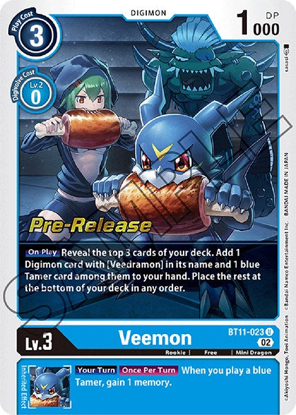 Image of Veemon [BT11-023] [Dimensional Phase Pre-Release Promos]