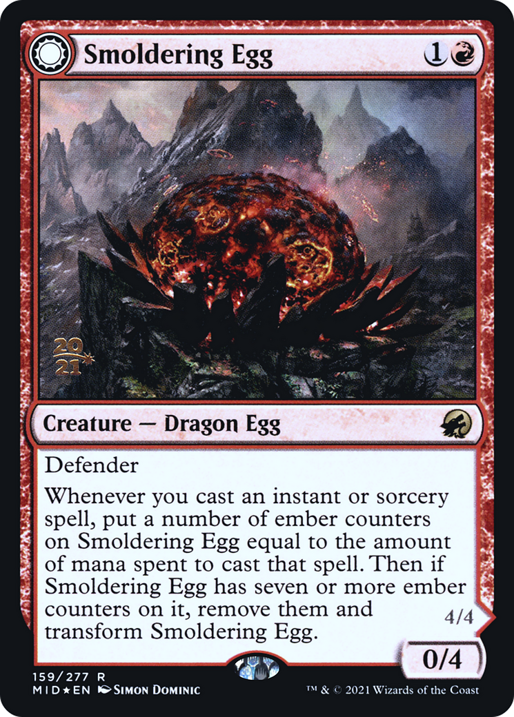 Image of Smoldering Egg // Ashmouth Dragon [Innistrad: Midnight Hunt Prerelease Promos]