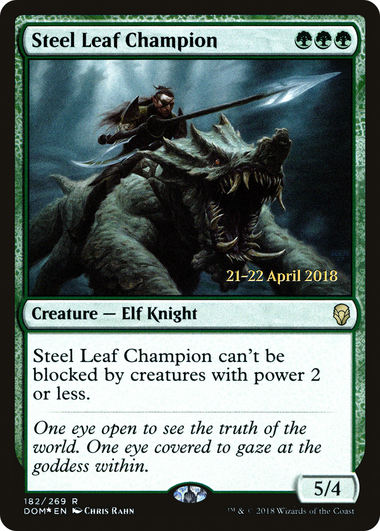 Image of Steel Leaf Champion [Dominaria Prerelease Promos]