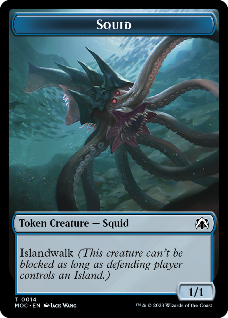 Image of Squid // Human (26) Double-Sided Token [March of the Machine Commander Tokens]