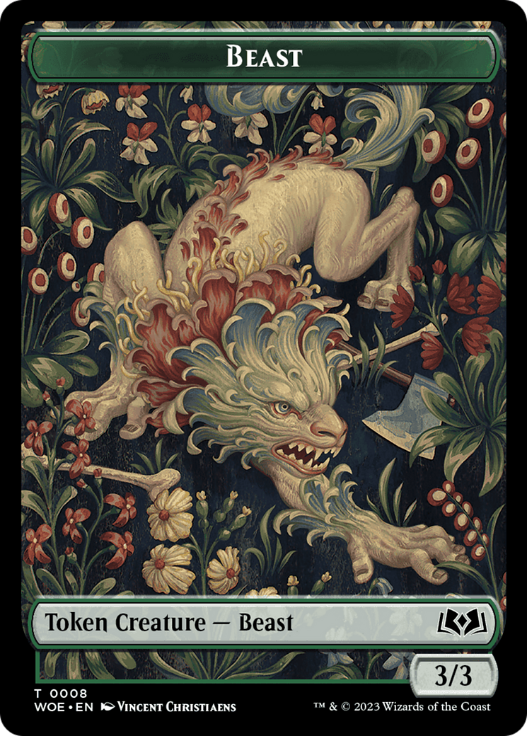Image of Beast // Food (0013) Double-Sided Token [Wilds of Eldraine Tokens]