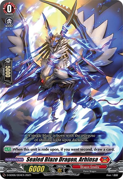 Image of Sealed Blaze Dragon, Arhinsa (D-SD06/004EN) [Mirei Minae: Sealed Blaze Maiden]