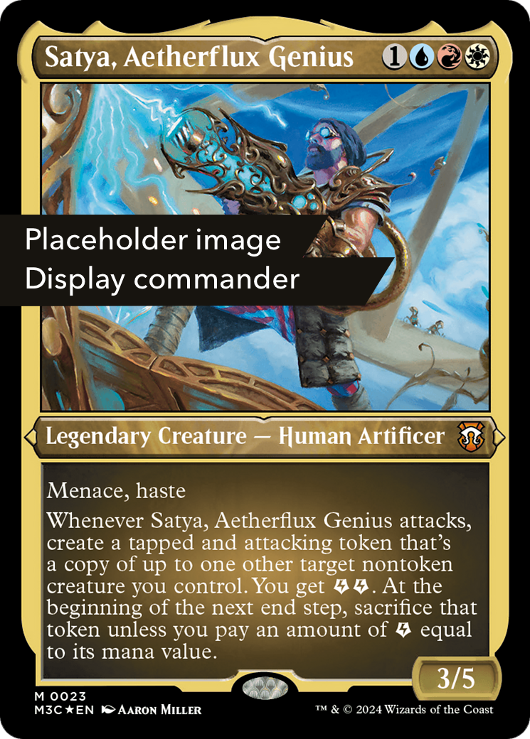 Image of Satya, Aetherflux Genius (Display Commander) (Ripple Foil) [Modern Horizons 3 Commander]