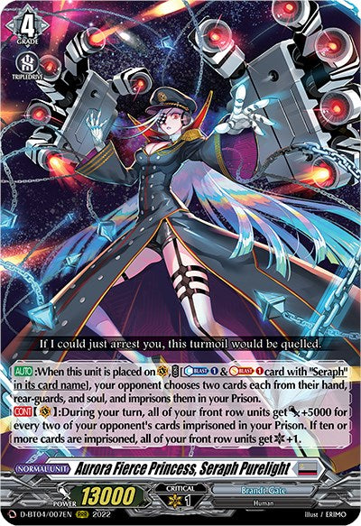 Image of Aurora Fierce Princess, Seraph Purelight (D-BT04/007EN) [Awakening of Chakrabarthi]